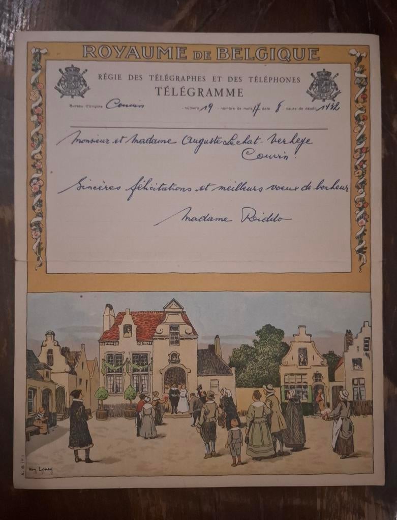 2 telegrammen RTT Couvin, Ophalen of Verzenden