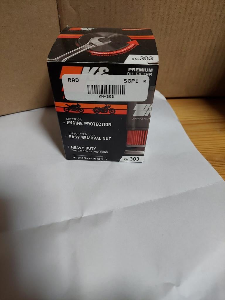K&n 303 oliefilter, Motoren, Ophalen