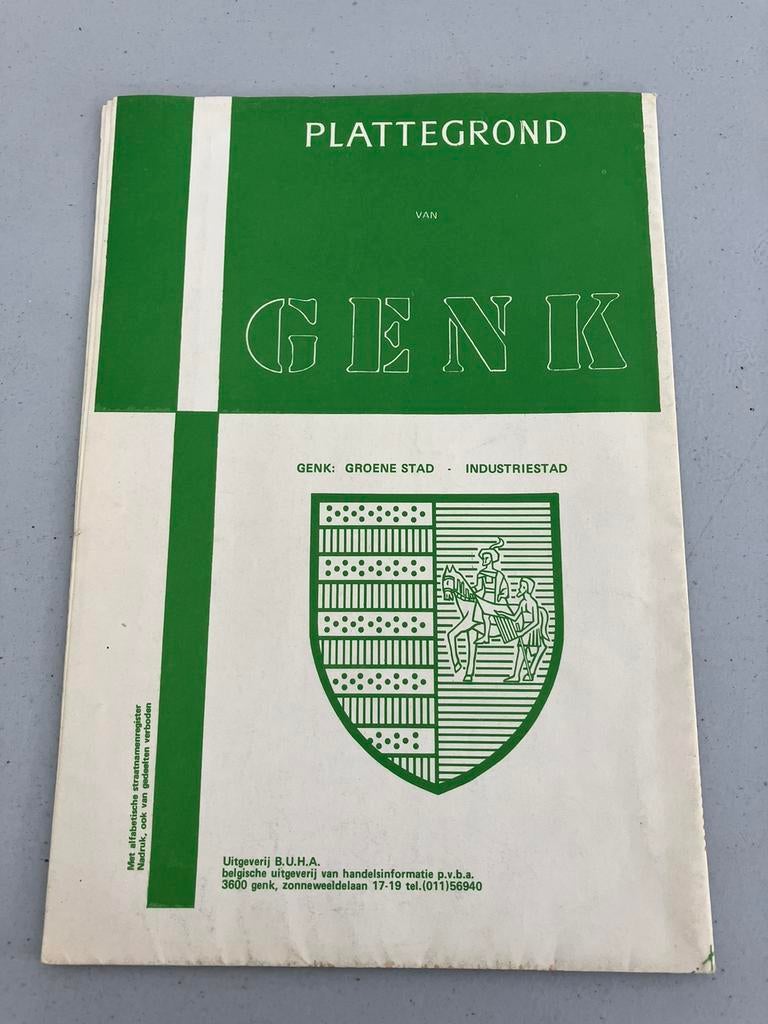 VINTAGE stadsplan GENK., Ophalen of Verzenden