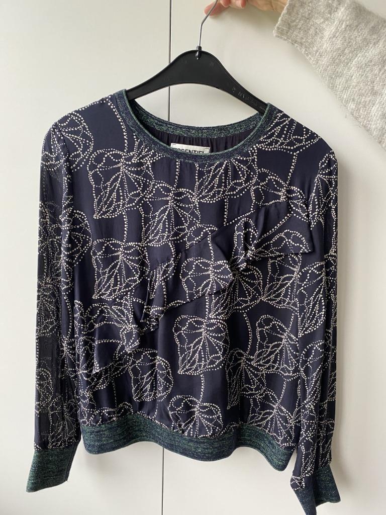 essentiële blouse met lange mouwen, Blauw, Essentiel, Ophalen of Verzenden, Zo goed als nieuw