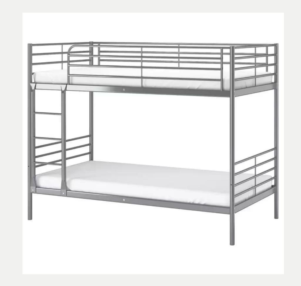 Ikea Svarta Stalen stapelbed, Maison & Meubles, 90 cm, Gris, Comme neuf, Enlèvement