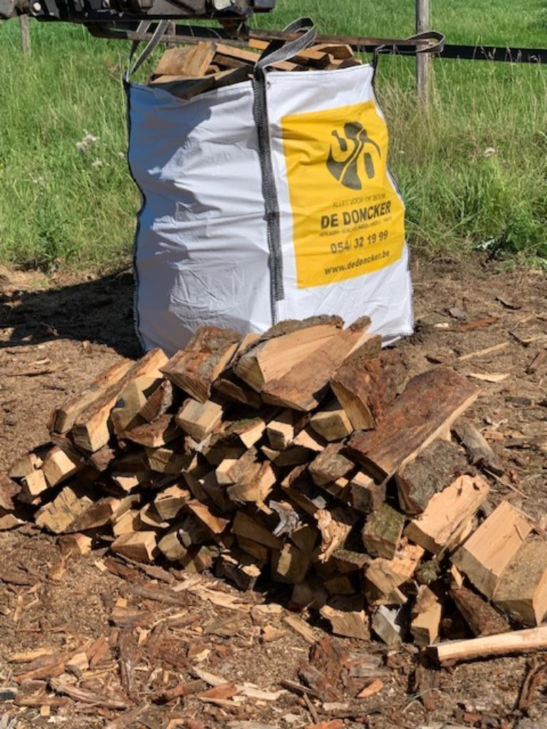 Brandhout eik en beuk - zaagresten loofhoutzagerij, Tuin en Terras, Brandhout, 6 m³ of meer, Ophalen, Eikenhout, Blokken
