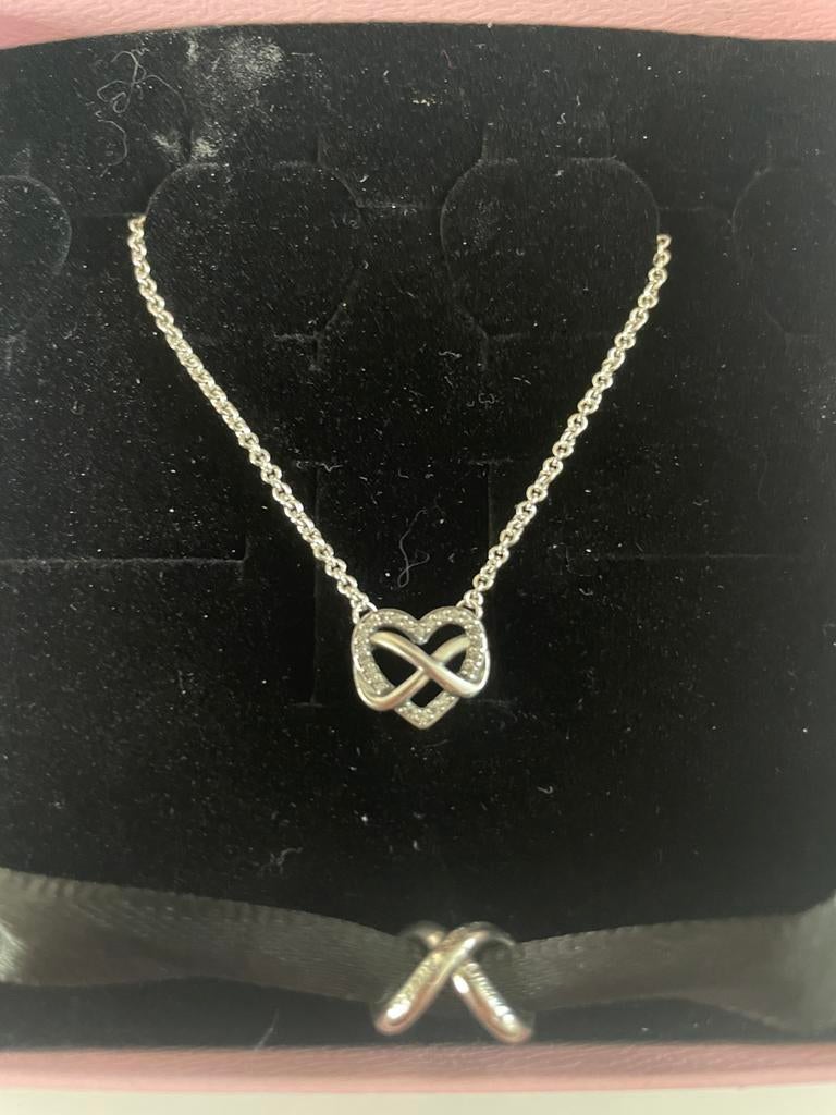 Collier et breloque Pandora Infinity., Neuf, Enlèvement ou Envoi, Réglable, Argent