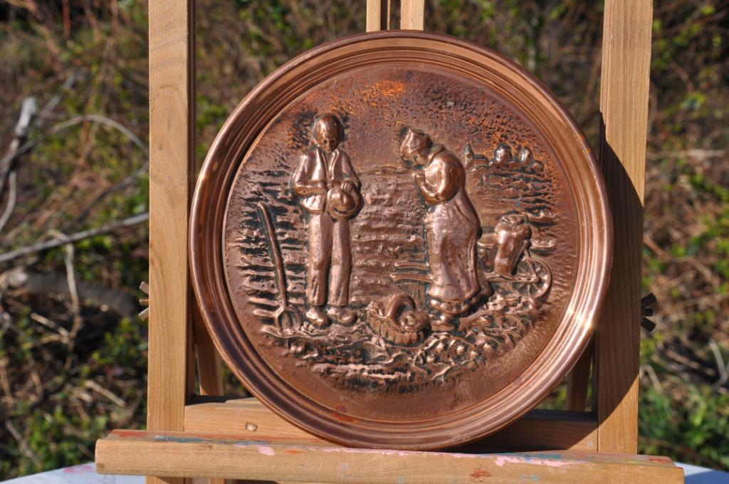 assiette murale decorative cuivre rouge angelus, Enlèvement ou Envoi, Cuivre
