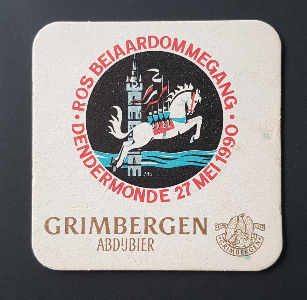 Bierkaartje Grimbergen abdijbier 1990 Ros Beiaard, Ophalen