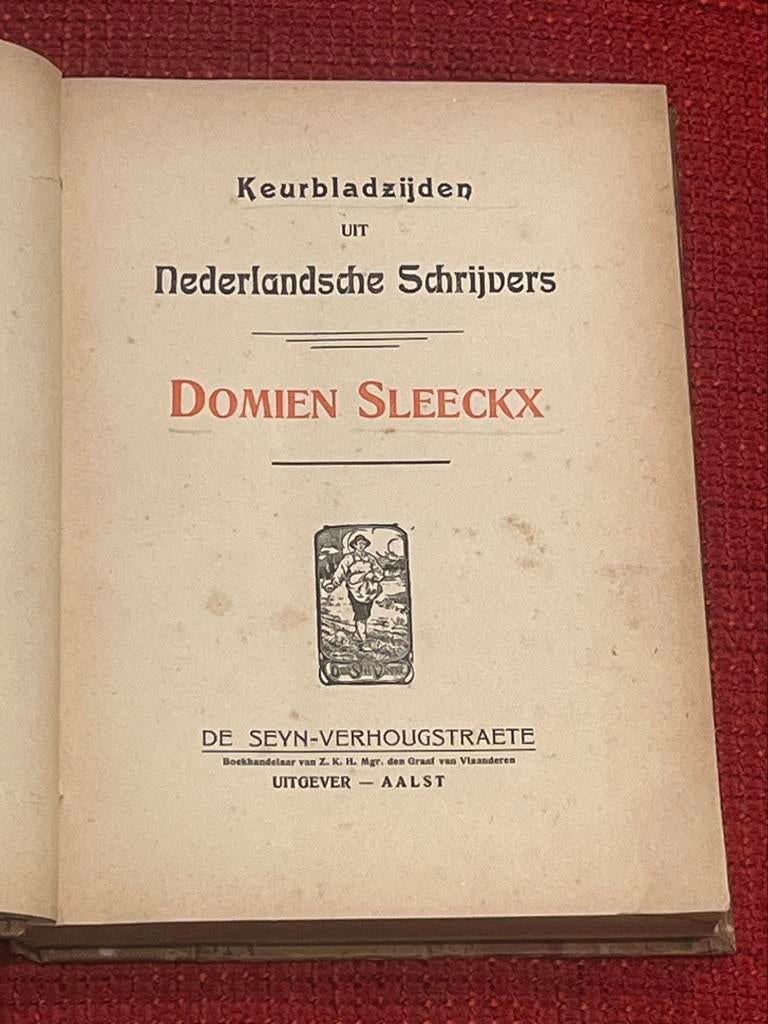 Oud boek Keurbladzijden Domien Sleeckx 1919 De Seyn Aalst, Antiek en Kunst, Ophalen