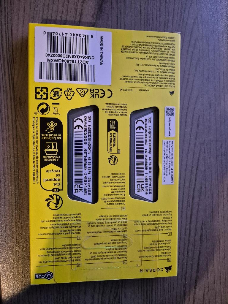 NIEUW 64gb (2x 32gb) corsair vengeance RAM 6000Mhz DDR5, Nieuw, Ophalen of Verzenden, Desktop, DDR5