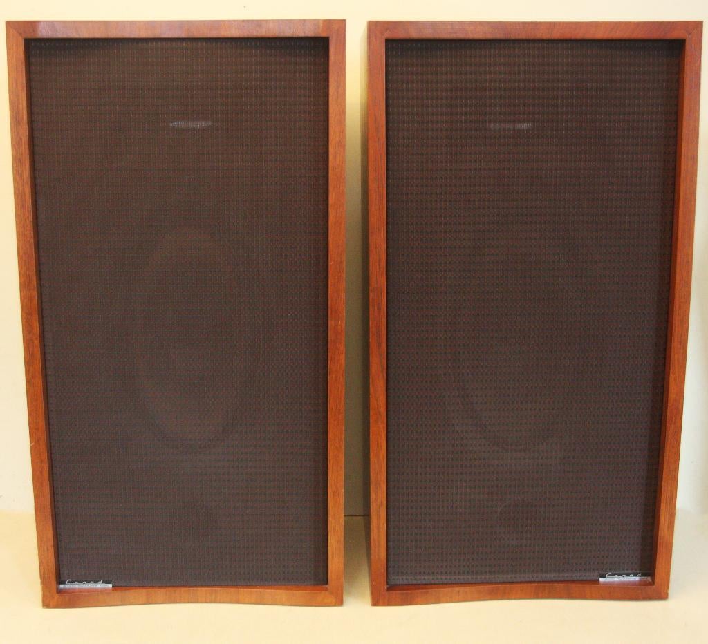 Zeldzame Carad Speakers / Begin Jaren 70 / Made In Belgium, Ophalen, Zo goed als nieuw, 120 watt of meer, Front, Rear of Stereo speakers