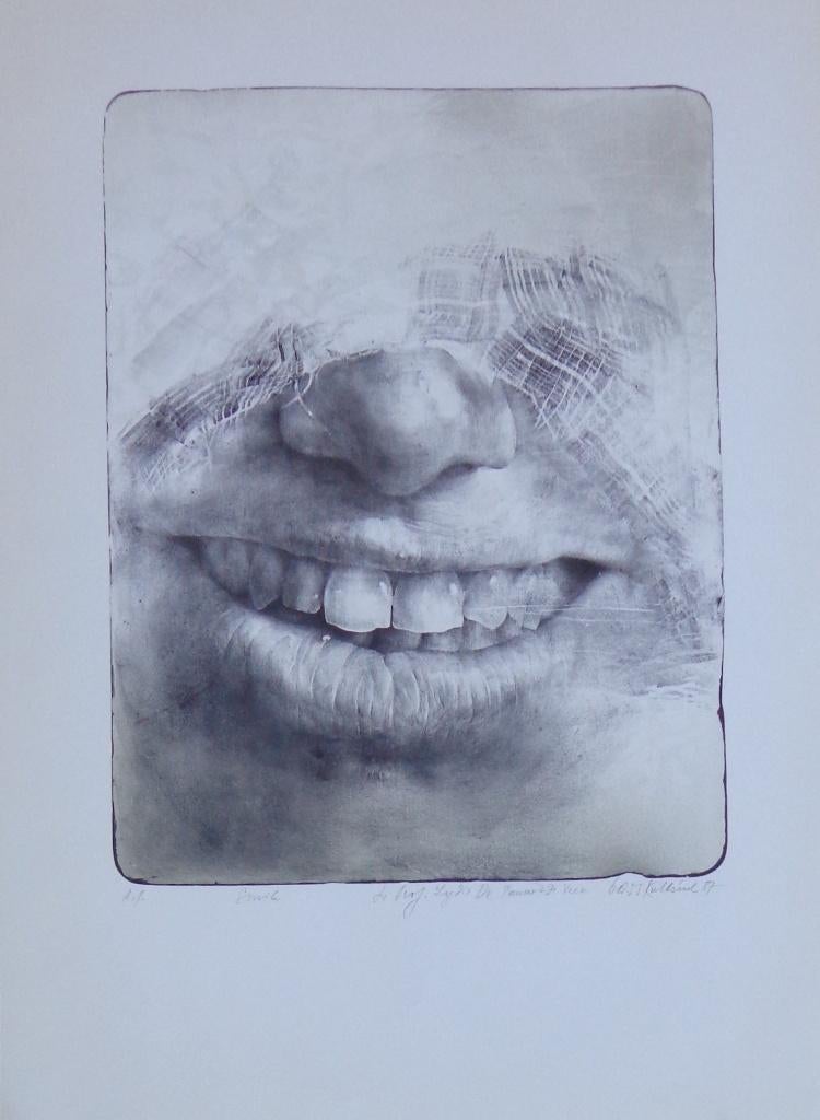 OLDRICH KULHANEK / SMILE / KLEURLITHO / 71x51cm / SIG, Ophalen of Verzenden