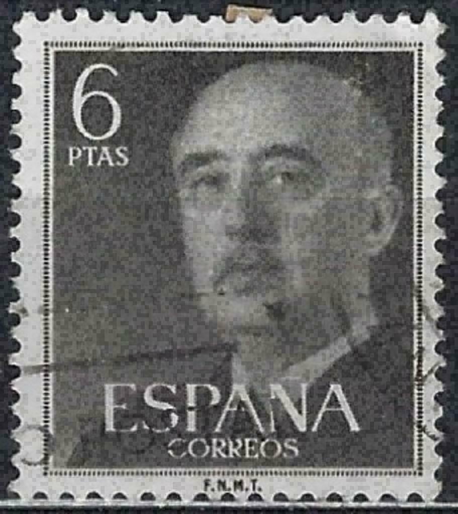 Espagne 1955-1958 - Yvert 868 - Général Francisco Franc (ST), Timbres & Monnaies, Timbres | Europe | Espagne, Envoi, Affranchi