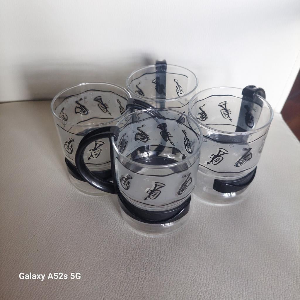 Vintage bredemeijer glazen kopjes met houder prijs vr allesl, Ophalen