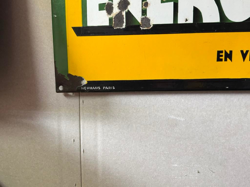 Panneau d'affichage émaillé Huile Energol BP, Collections, Enlèvement, Utilisé, Panneau publicitaire