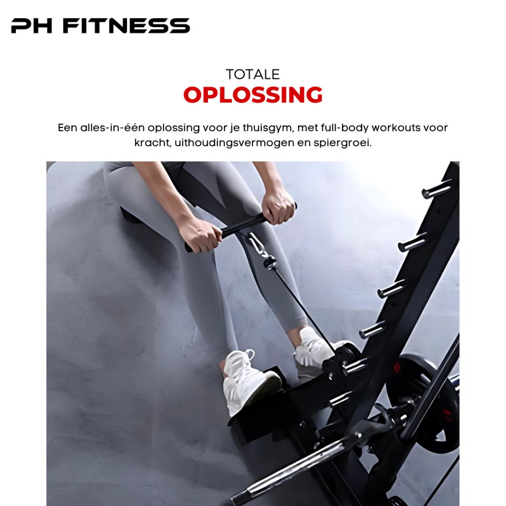 Premium Power Rack met Smith Machine, Leg Press, 160KG Stack, Ophalen of Verzenden, Nieuw, Benen, Halterschijven