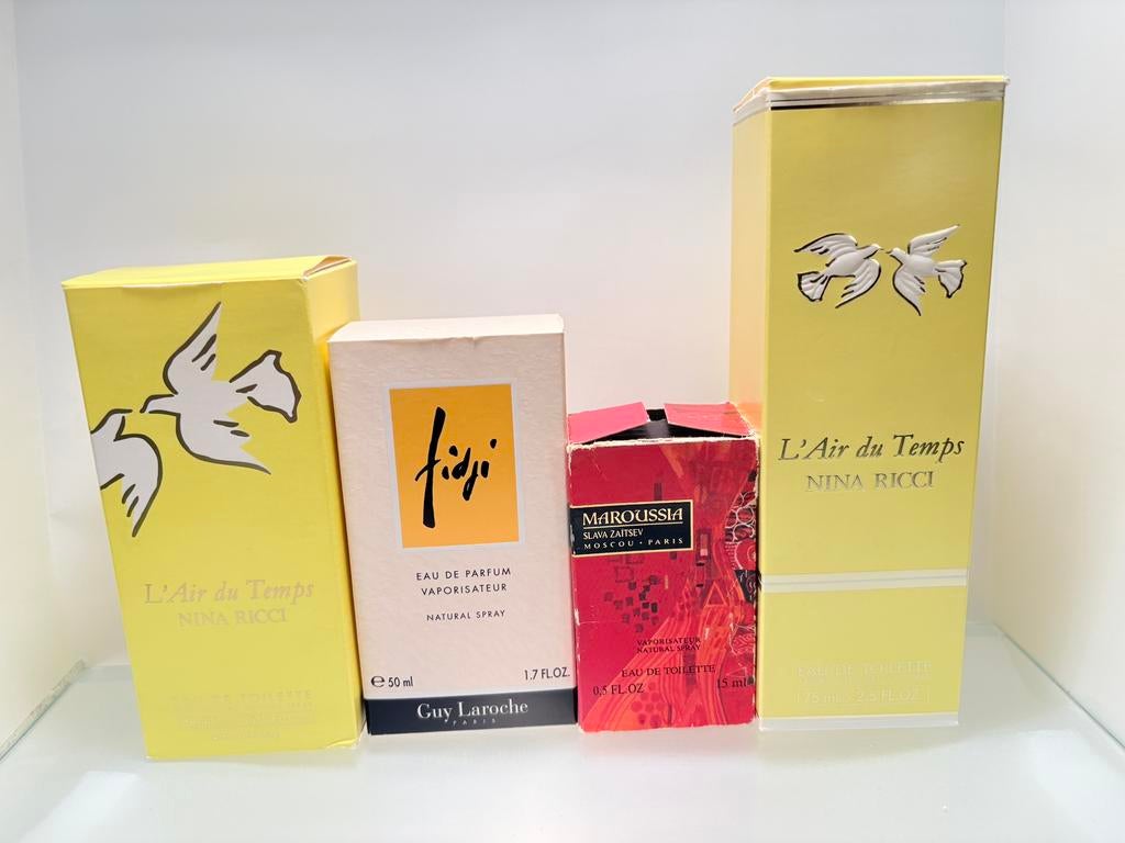 Parfums de marques : l’air du temps / fidji / maroussia, Ophalen of Verzenden, Gebruikt, Parfumfles