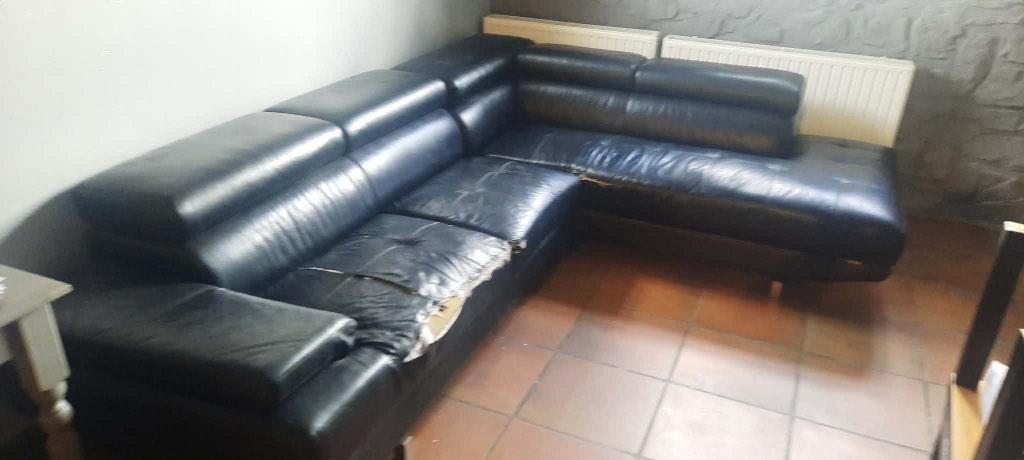 Divan d’angle, Maison & Meubles, Enlèvement, Utilisé, Quatre personnes ou plus, Cuir