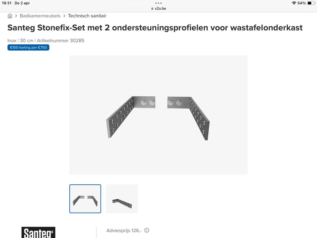 Santeg StoneFix steunset voor onderbouwkasten, Ophalen, Nieuw