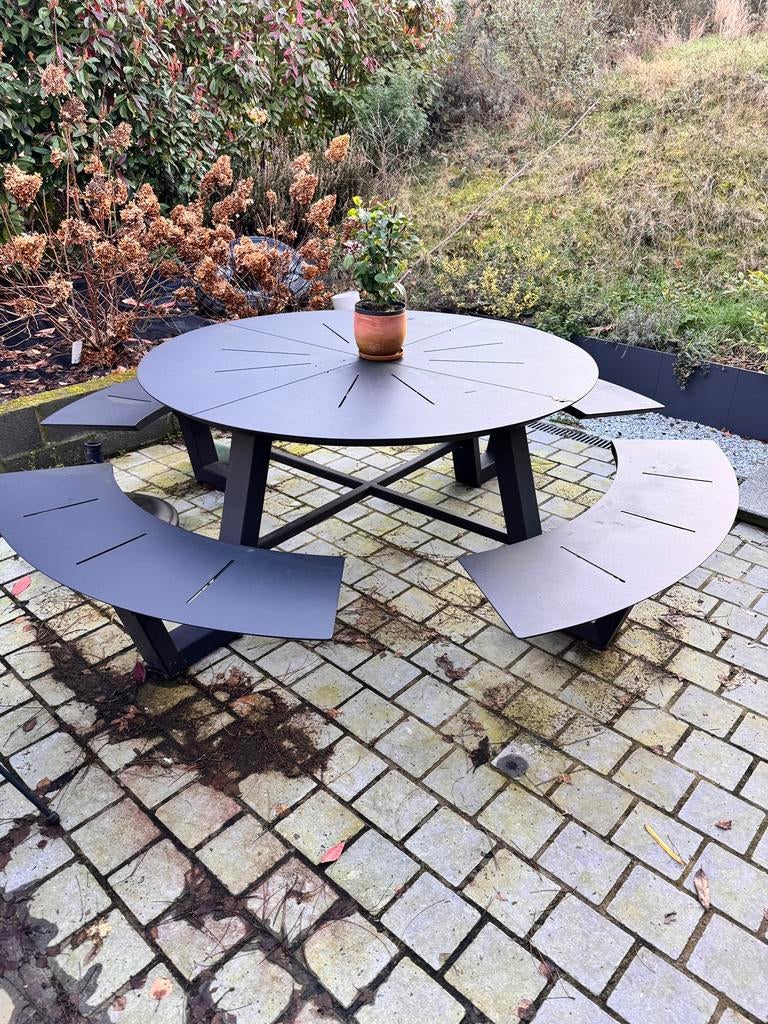 Tale picnic en alu inoxydable noir Exterioo, Jardin & Terrasse, Enlèvement, Comme neuf, Aluminium