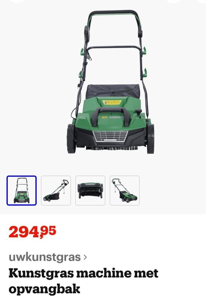 Elektrische Kunstgras borstelmachine, Ophalen, Zo goed als nieuw, Uwkunstgras