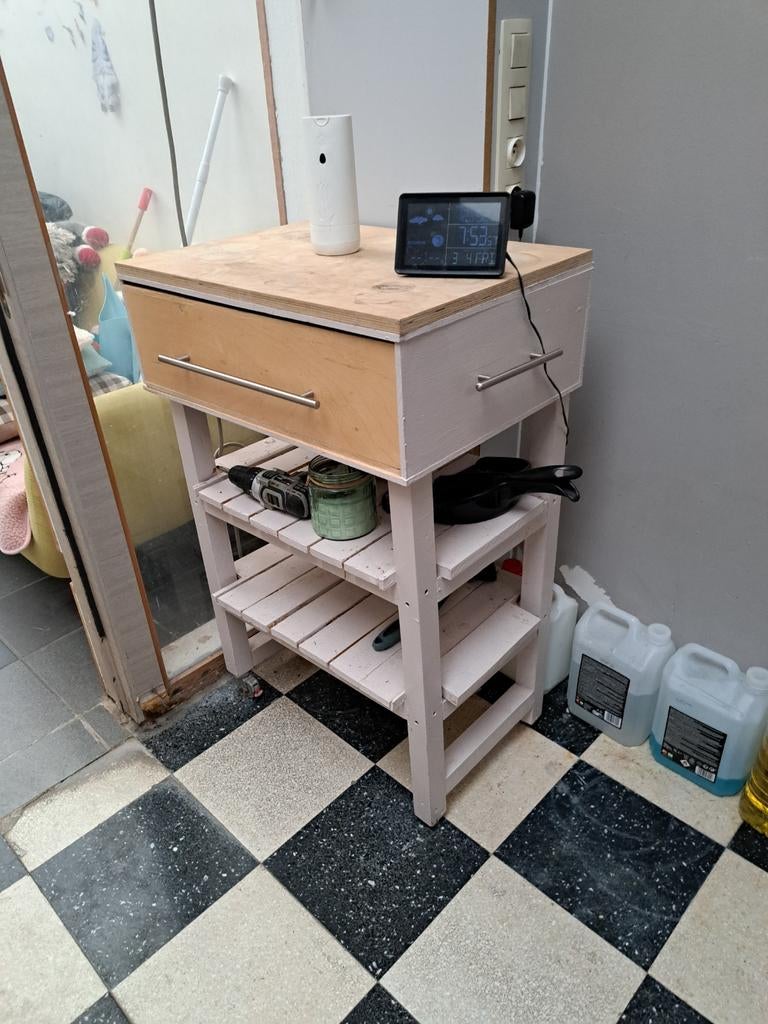 Chariot de cuisine, avec tiroirs, juste repeint, Maison & Meubles, Enlèvement