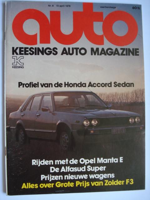 Keesings Auto Magazine nr. 8 15 april 1978, Verzenden, Gelezen, Algemeen