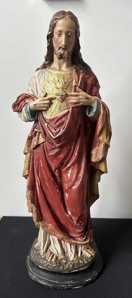 Heel Mooi Beeld : Heilig Hart - 51cm - Gips, Ophalen