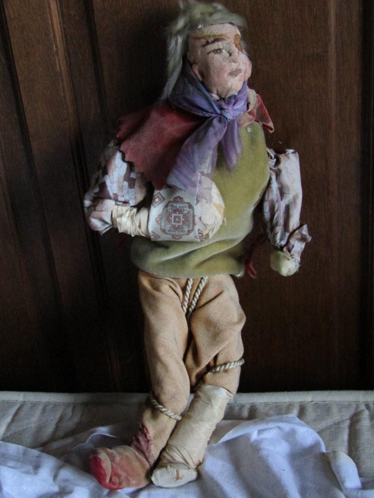 Poupée ancienne artisanale homme blessé, style dérangeant, Enlèvement ou Envoi, Utilisé, Poupée