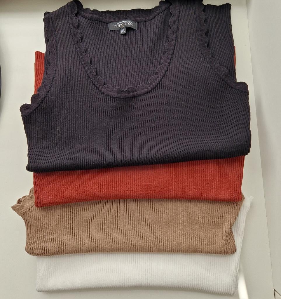 Lot de 4 débardeurs/tops, avec bretelles, Hangar86, taille M, Kleding | Dames, Maat 38/40 (M), Wit, Nieuw, Ophalen of Verzenden