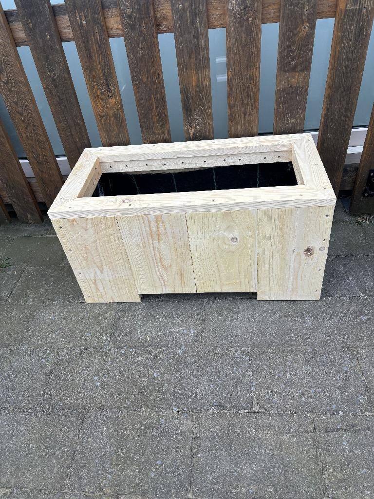 Robuuste steigerhouten plantenbak 80x40x40 cm, Ophalen, Nieuw, Balkon, Rijkevorsel