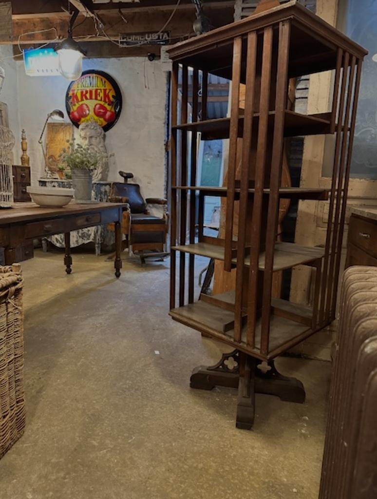 antieke boekenkast boeken carrousel boekencarrousel, Ophalen, Eikenhout