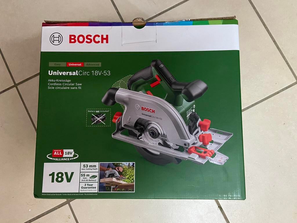 Bosch UniversalCirc 18v-53, Bricolage & Construction, Enlèvement, Comme neuf, Scie circulaire