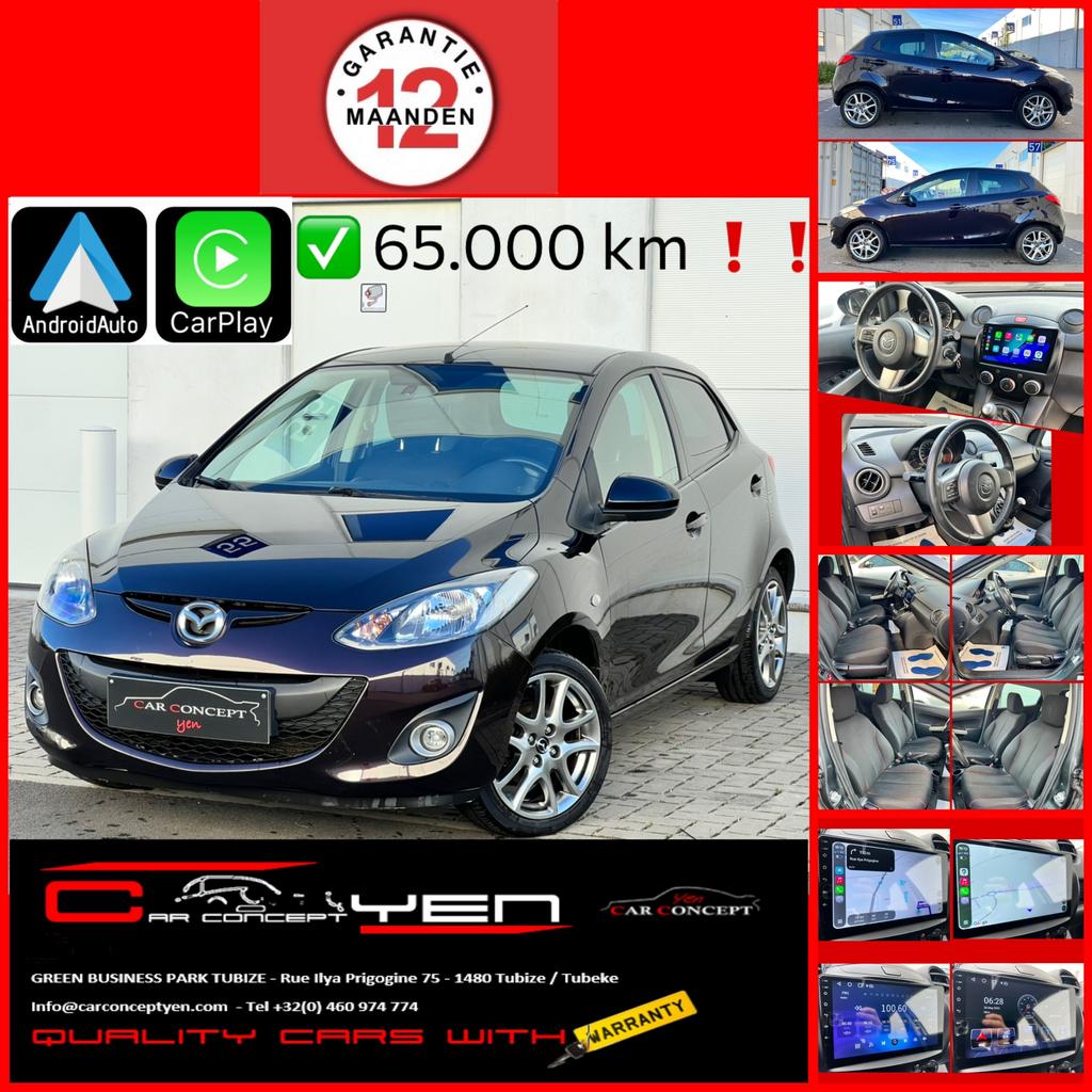 Mazda 2 1.3i Kenko*Carplay*Jant*Bluetooth*Airco*12M Garantie, Autos, Mazda, Capteur de stationnement, Euro 5, Achat, Entreprise