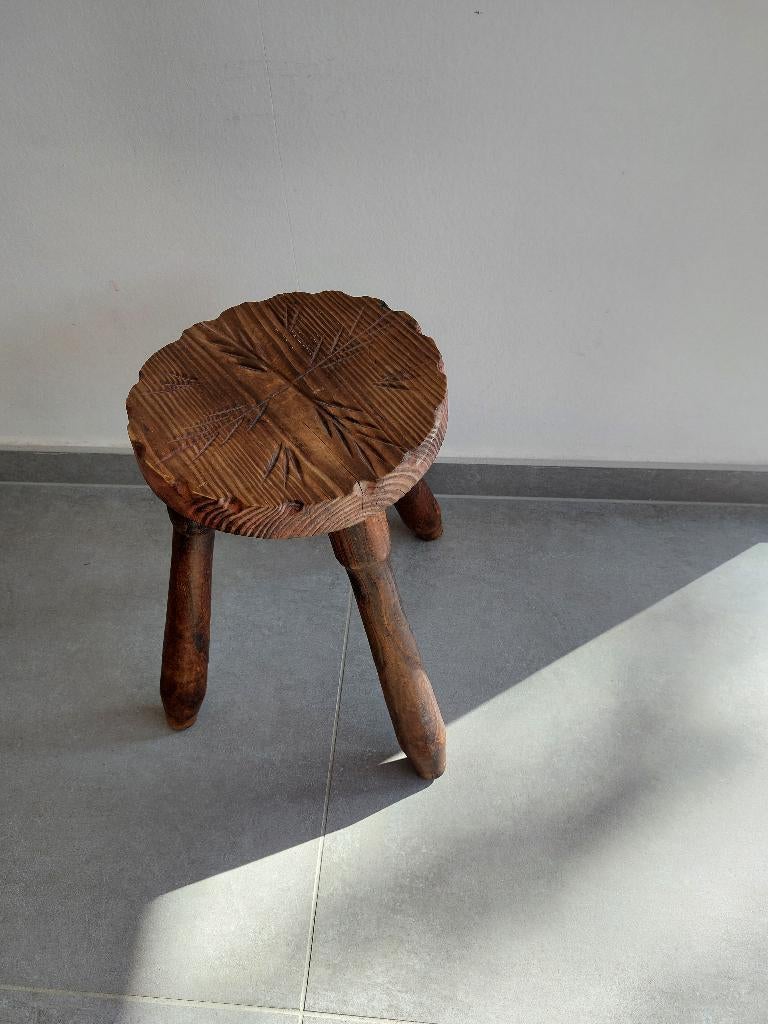 Houten krukje, Ophalen, Gebruikt, Hout