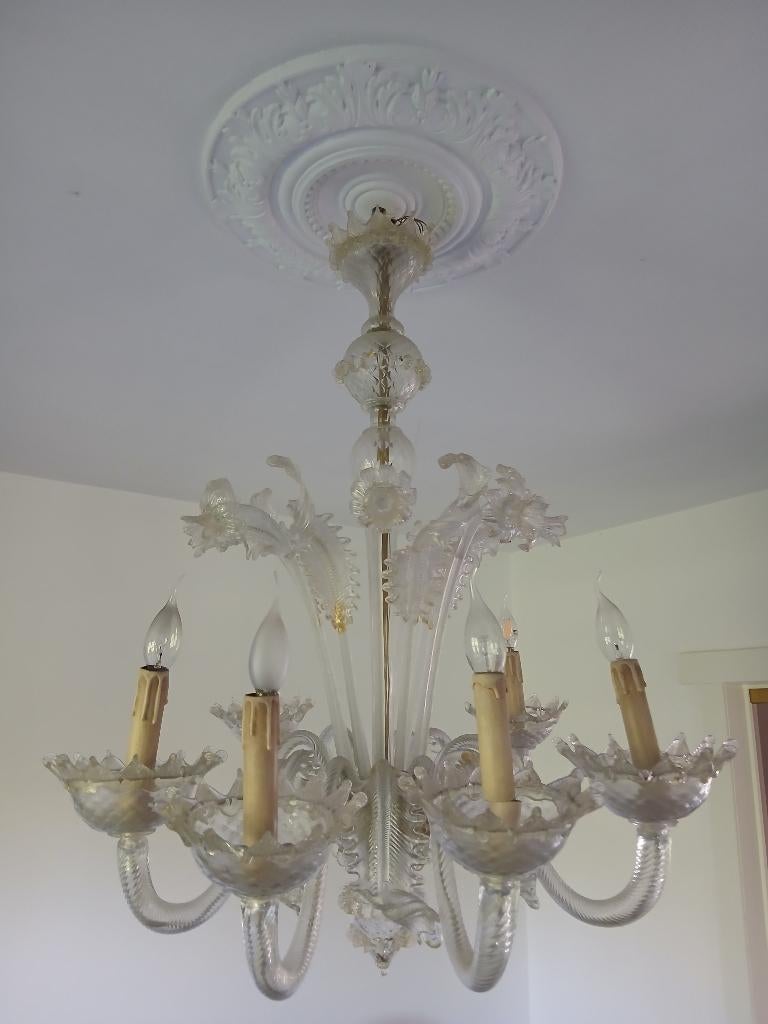 Venetiaanse Murano kroonluchter, Huis en Inrichting, Lampen | Kroonluchters, Ophalen, Glas