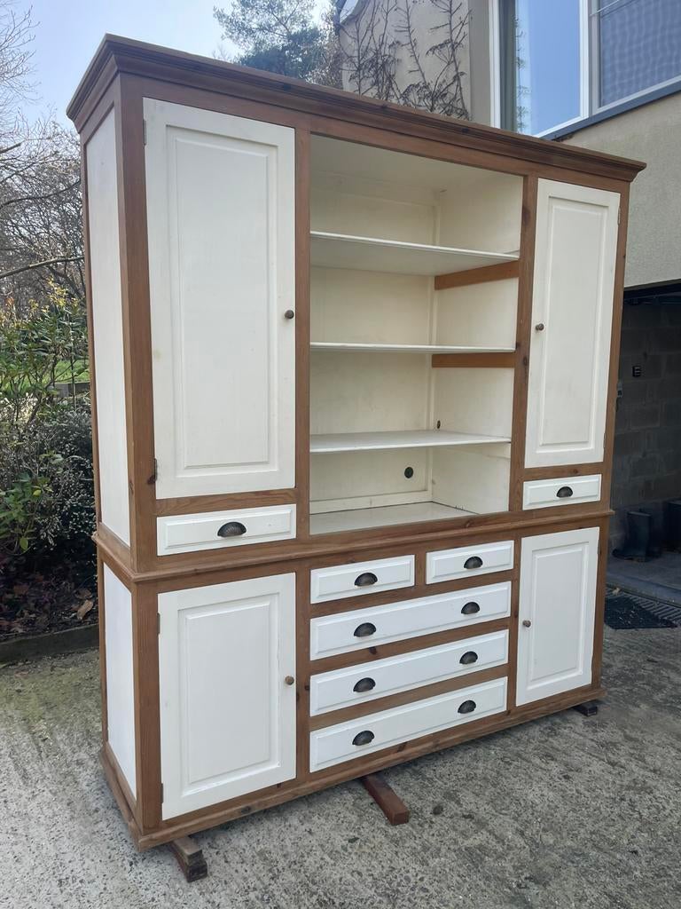 Grand Buffet vaisselier en bois massif, 200 cm ou plus, Enlèvement, Utilisé, 200 cm ou plus