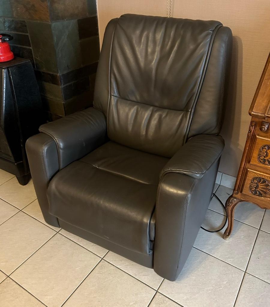 Lederen zetel, Huis en Inrichting, Zetels | Zetels, Ophalen, Zo goed als nieuw, Leer