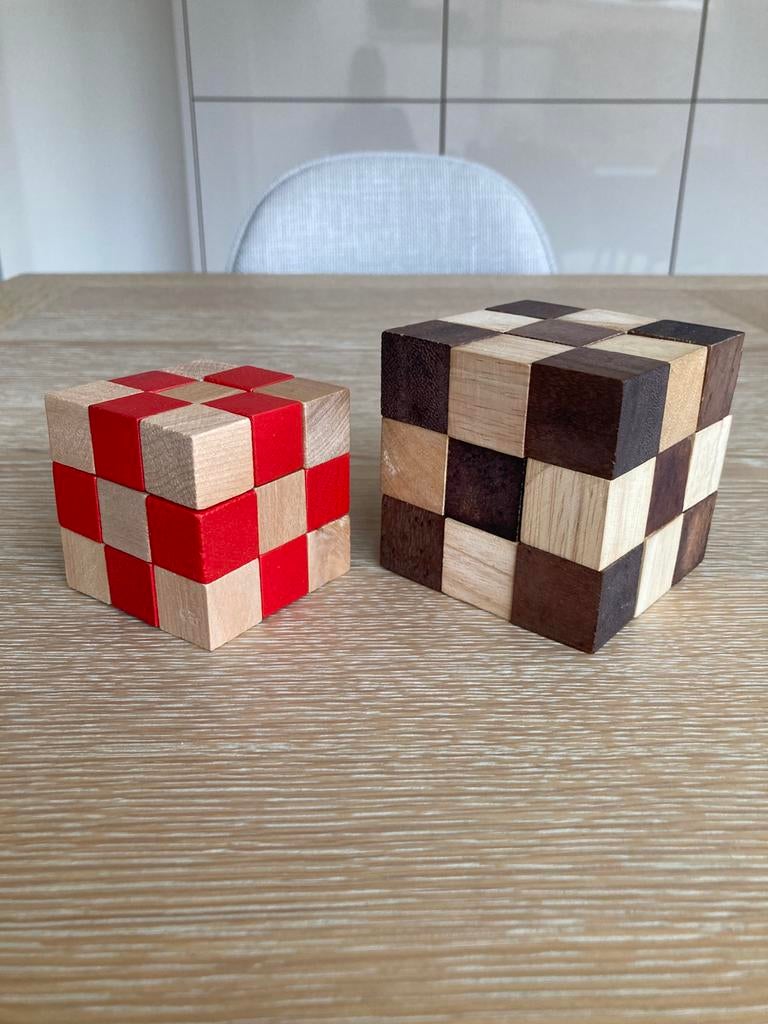 Set van 2 IQ-spellen houten kubussen, Ophalen, Nieuw, Overige typen