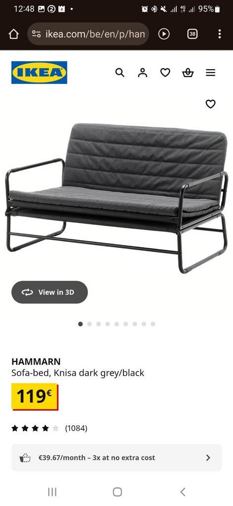 Canapé-lit Ikea Hammarn, Enlèvement