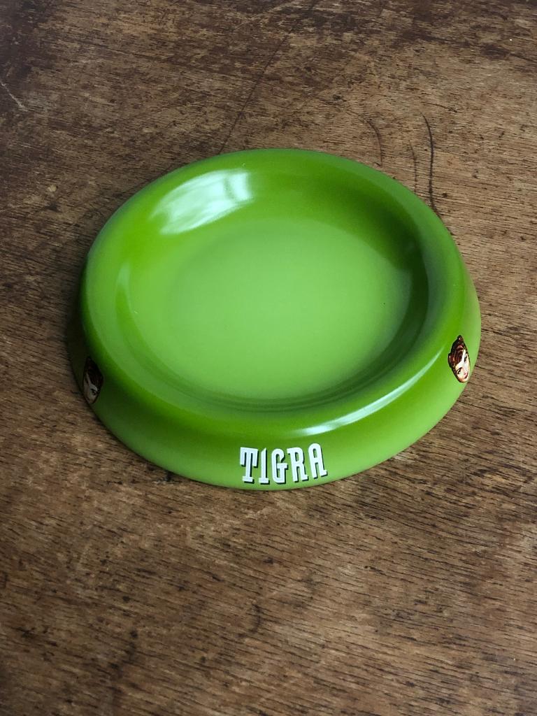 Collector! Cendrier TIGRA vert métal ashtray ninetie's, Envoi, Neuf, Autres types