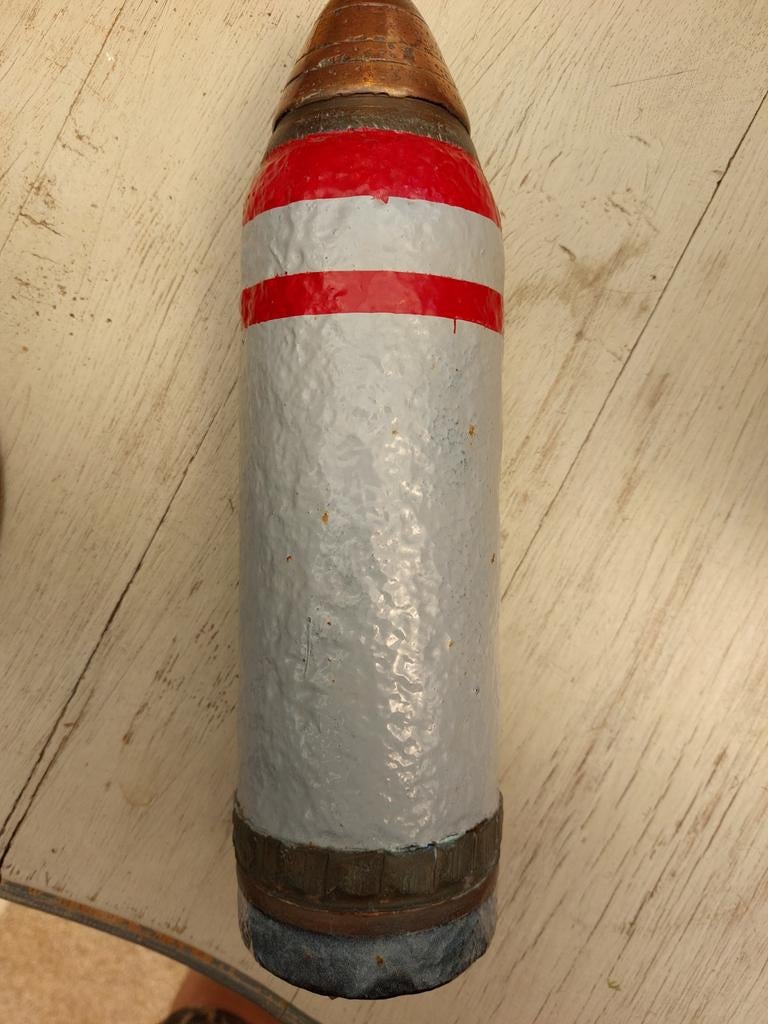 WWI 18 pounder gasgranaat 1917. 0486 215927, Ophalen