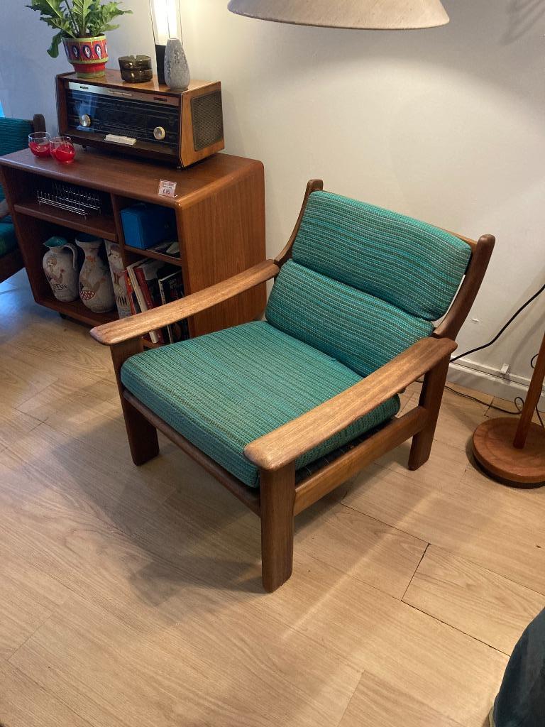 2 gerestaureerde 'mid century modern' vintage lounge stoelen, Ophalen, Twee, Bruin, Zo goed als nieuw