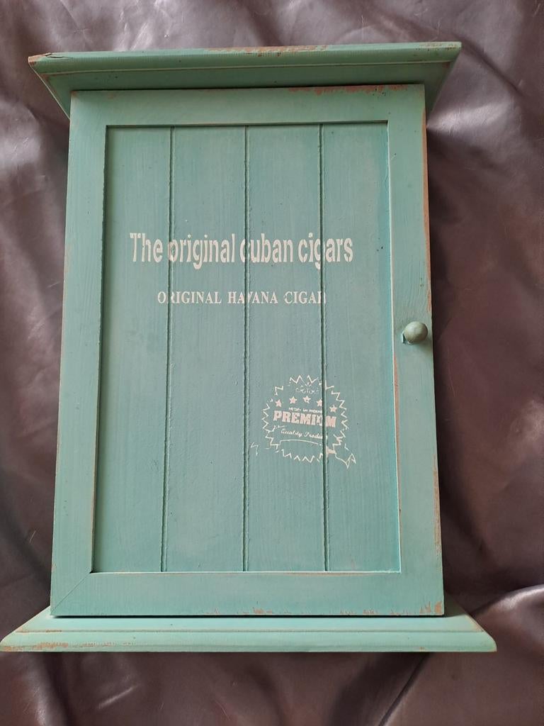 Houten sleutelkastje, groen, Ophalen of Verzenden