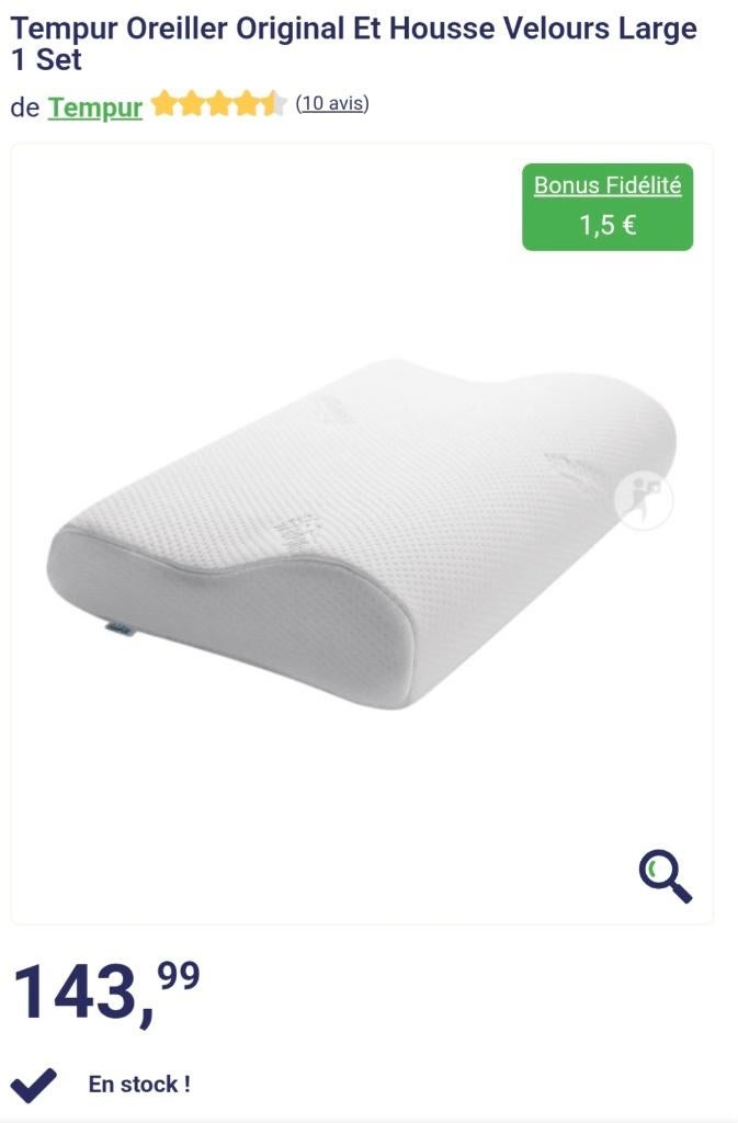 2 Oreillers TEMPUR (medical), Maison & Meubles, Enlèvement, Comme neuf, Blanc