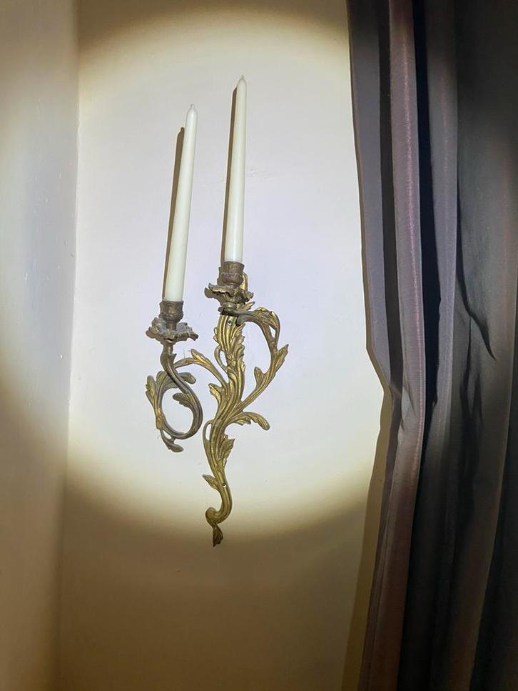 Paar wandkandelaars in rococo stijl, Antiek en Kunst, Ophalen of Verzenden