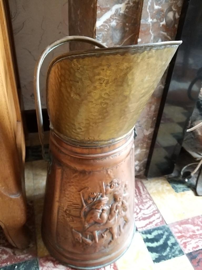 Lot koperen deco : ketel, kruik, jardinière, etc., Huis en Inrichting, Ophalen, Gebruikt