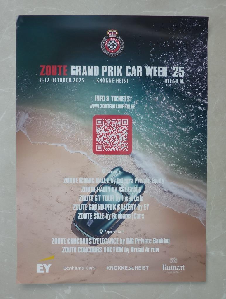 poster Zoute Grand Prix car week 25, 8-12 October 2025 NIEUW, Enlèvement ou Envoi, Neuf, Voitures