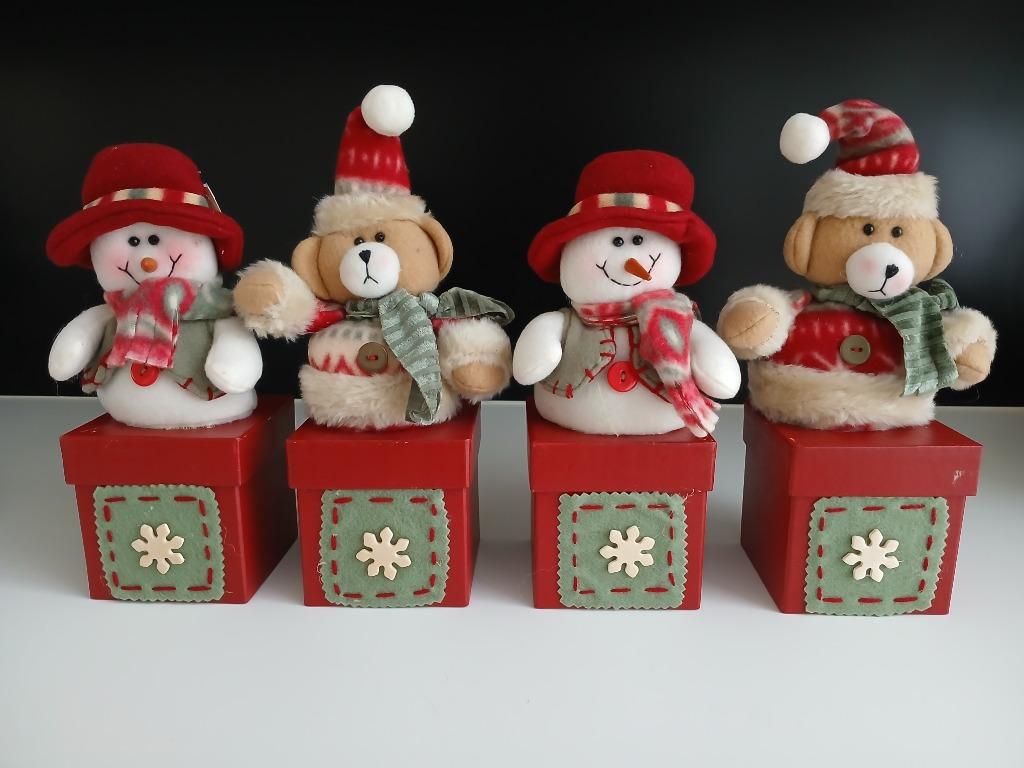 kerstdozen met vilten sneeuwman of beer, Diversen, Ophalen of Verzenden, Nieuw