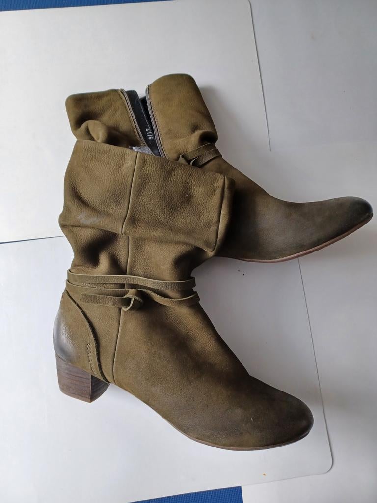 SPM laarsjes groen leder, Ophalen, Nieuw, Groen