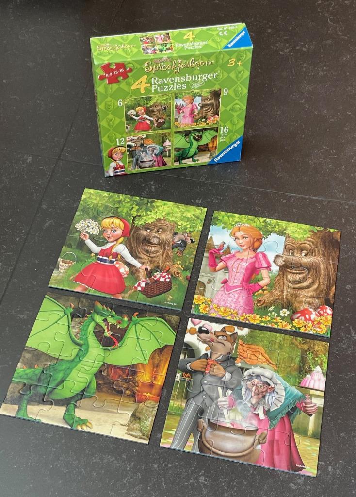 4 Kinderpuzzels Efteling-accountboom, Ophalen of Verzenden, Minder dan 10 stukjes, Gebruikt, 2 tot 4 jaar