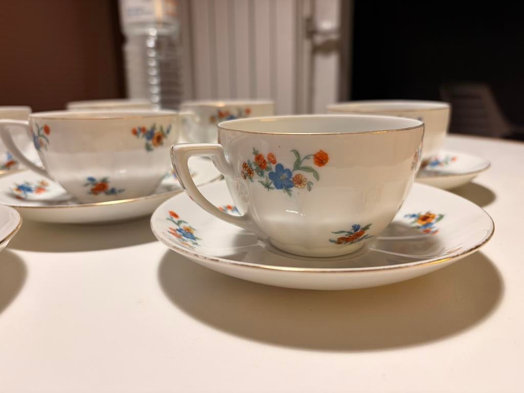 Set tassen porcelein Victoria China Czechoslovakia, Enlèvement