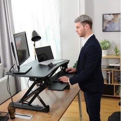 Rehausse de bureau assis-debout, Enlèvement, Réglable en hauteur, Comme neuf